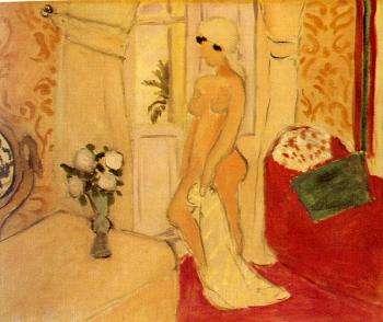 the young woman and the vase of flowers
